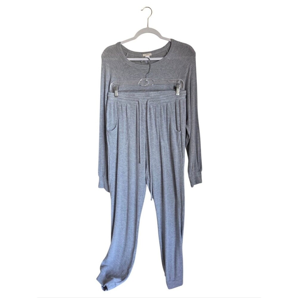 eberjey cozy jogger pajama set grey size M